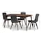 Baxton Studio Sugar Dark Grey Upholstered Walnut Wood Finished 5-Piece Dining Set 144-6796-7946 - alternate 2